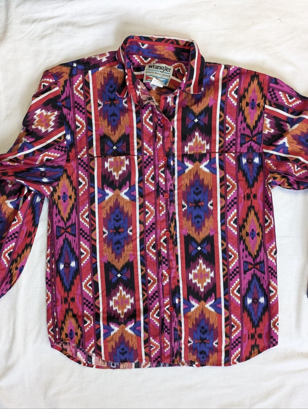 Women's Vintage Wrangler Large Rodeo Wester Aztec Shirt